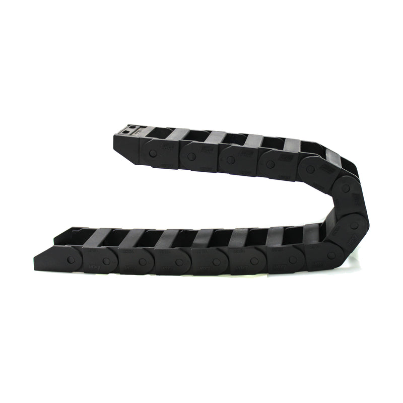 Machine Tool Plastic Towline Drag Chain Black 2525R25 Semi Open