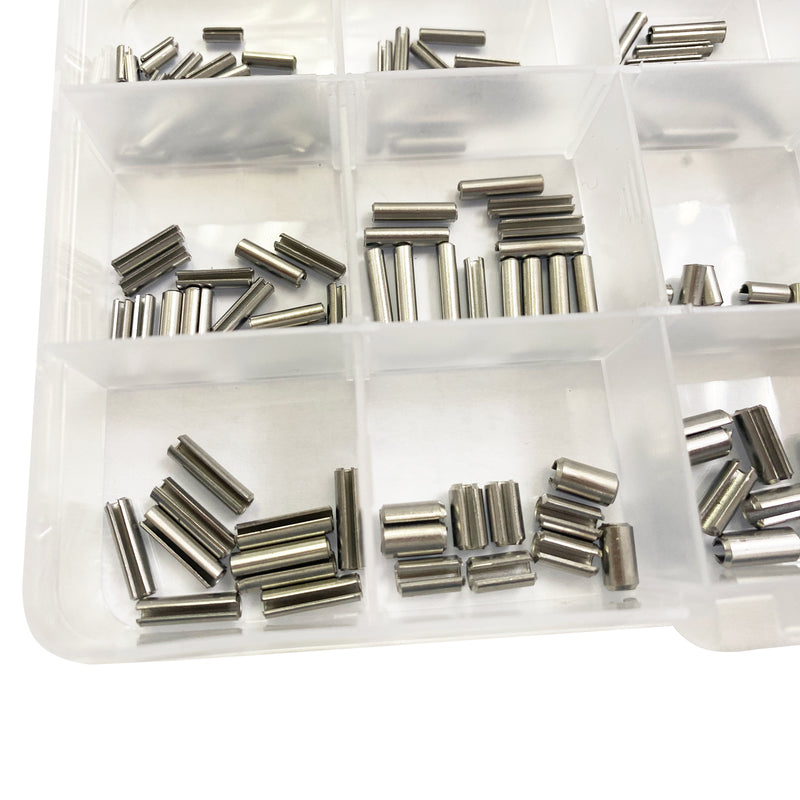 200Pcs M2 M2.5 M3 M4 Slotted Spring Pin Assortment Kit, 304 Stainless Steel