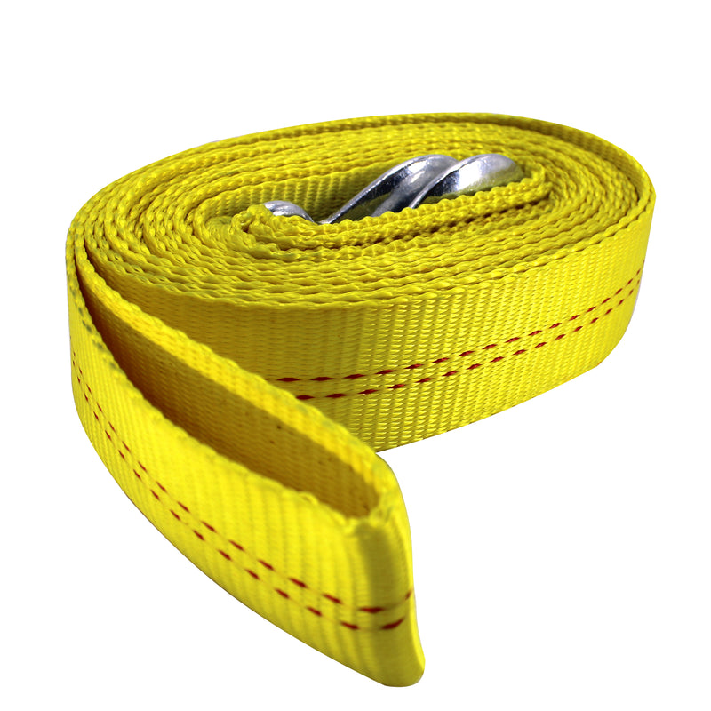 4.5 Ton 2 Inch x 20 Ft. Polyester Tow Strap Rope 2 Hooks 10000lb Towing Recovery