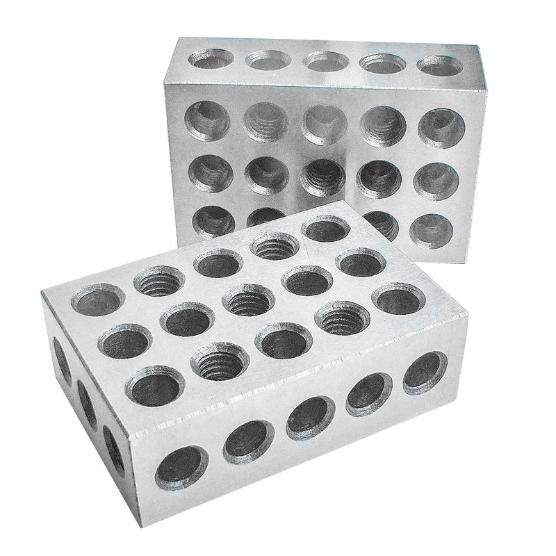 1 Pair 123 Blocks 1-2-3 Ultra Precision .0002 Hardened 23 Holes 0.0002"