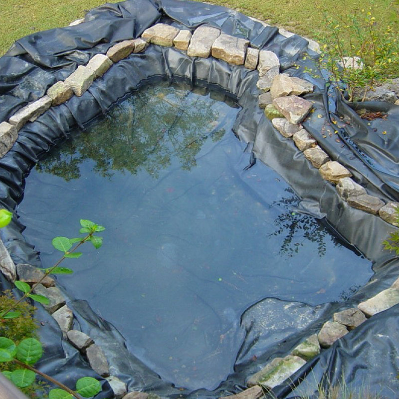 HYDROPONIC DEPOT Pond Liner, HDPE, 11.8-Mil Durable Pond Skins for Water Gardens, Fish Ponds, Black Waterfall