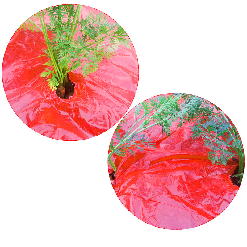 HYDROPONIC DEPOT 1 Mil LLDPE 4X50FT Anti-UV Red Plastic Film Plastic Mulch for Carrots, Corn, Leeks