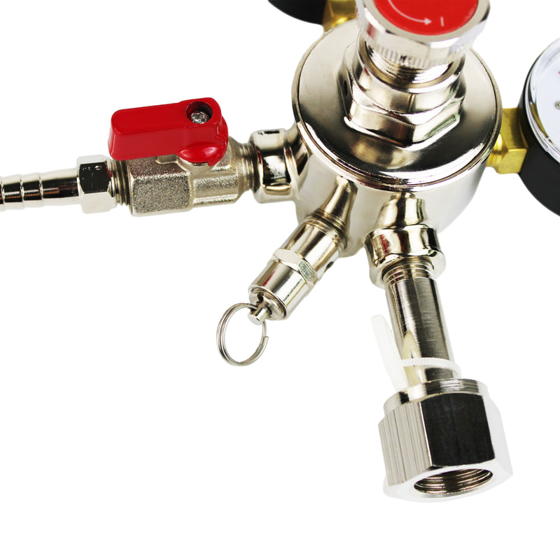 Commercial Co2 Regulator-Beer Brewing Kegerator Dual Gauge Shutoff Valve