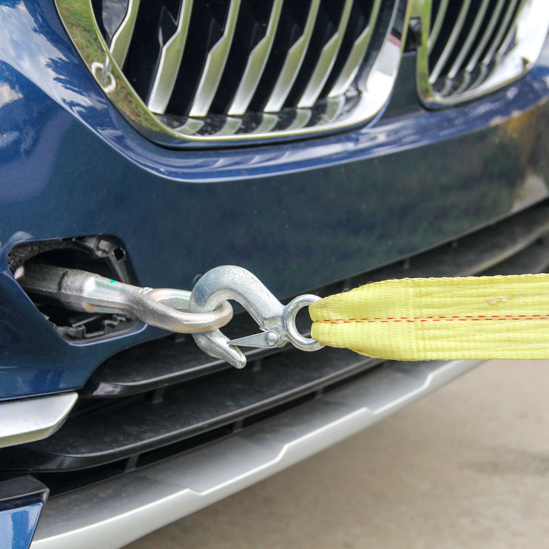 4.5 Ton Polyester Tow Strap Rope 2 Hooks 10000lb Towing Recovery