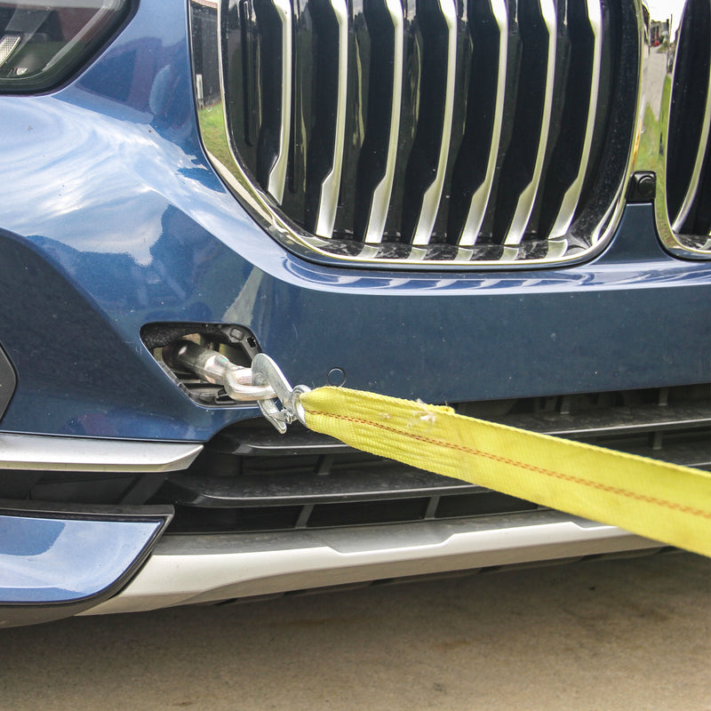 4.5 Ton Polyester Tow Strap Rope 2 Hooks 10000lb Towing Recovery