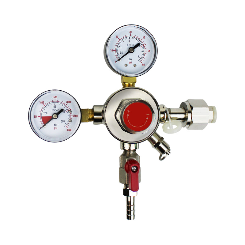Commercial Co2 Regulator-Beer Brewing Kegerator Dual Gauge Shutoff Valve
