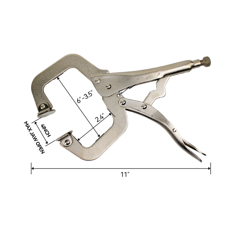 11R * 11-Inch Swivel Pad Locking C-Clamp