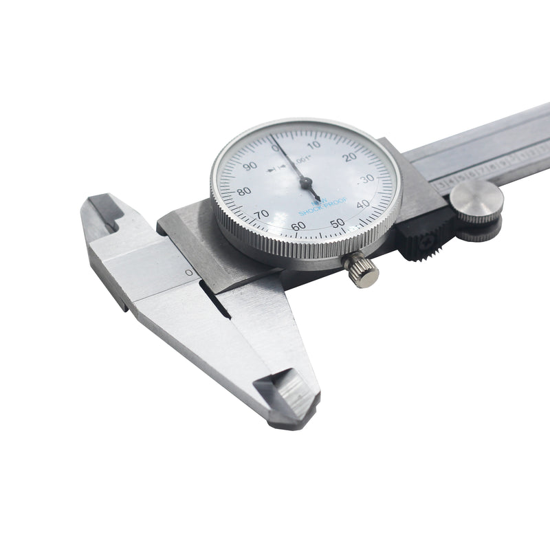 0-6" 4-Way Dial Caliper 0.001" Stainless Steel Shockproof  Measurement with Plastic Case
