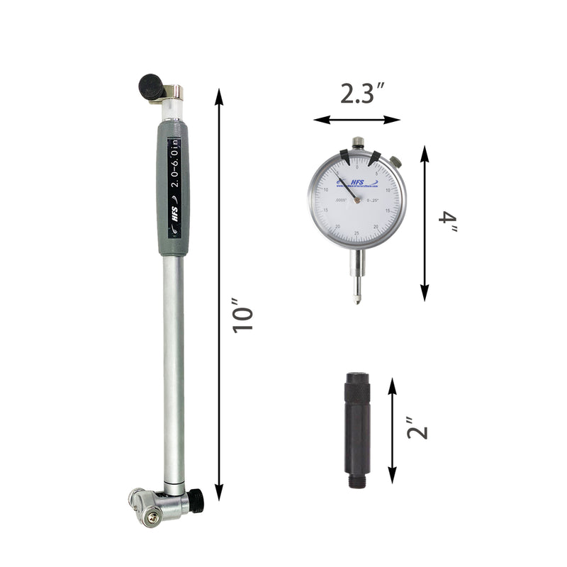 2" - 6" Dial Indicator Bore Gage .0005" Gauge