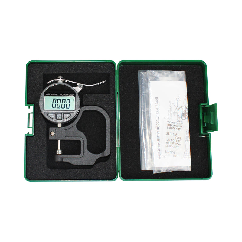 Digital Thickness Gauge 0.5 inch/12.7mm, 0.0005"/ 0.01mm with LED Display