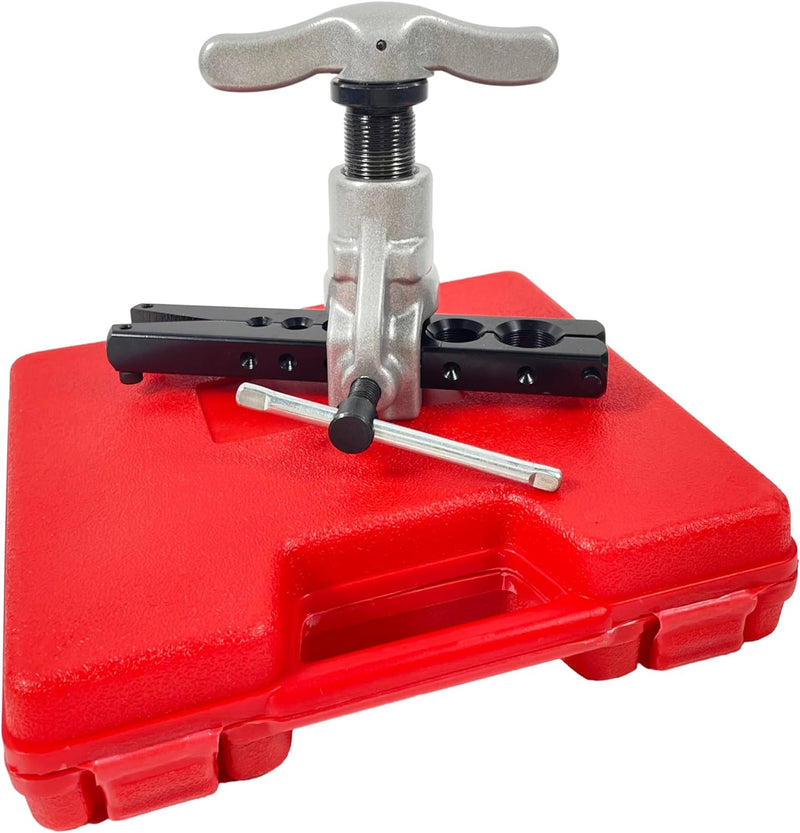 HFS Eccentric Flaring Tool Kit 45° Eccentric Tube Flaring Tool HVAC Refrigeration 7 Dies 3/16-3/4 inch Copper Brass Aluminum