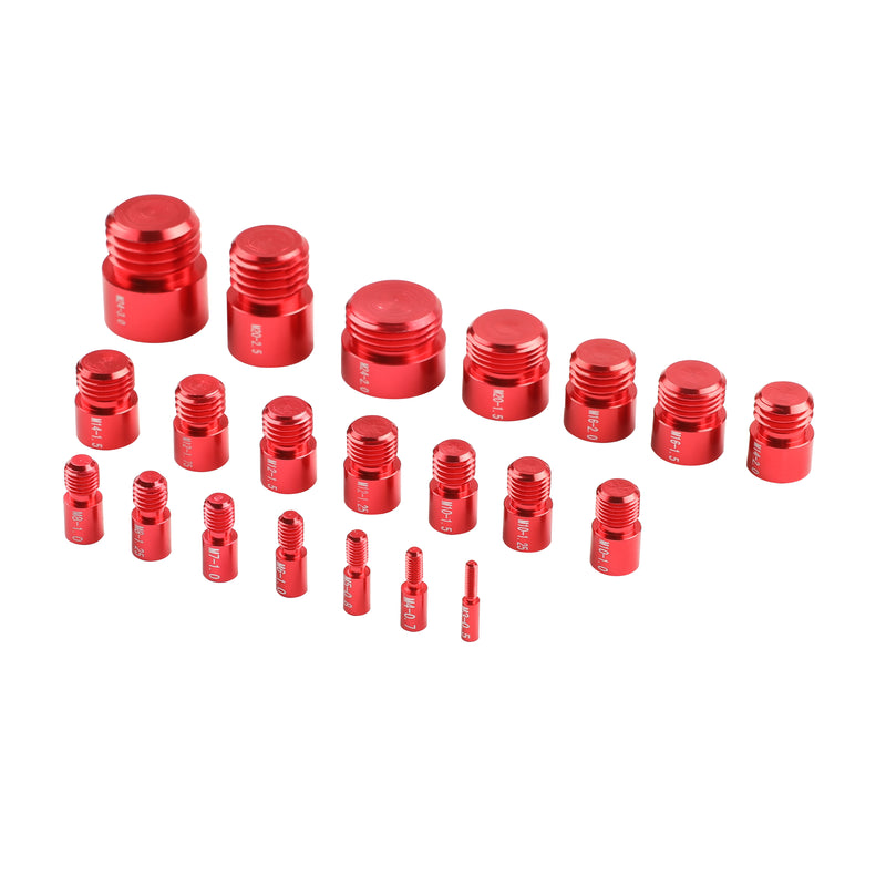 44-Piece Nut, Bolt Thread Gauge Set - Detachable, Color-Coded, Laser-Etched Gauges