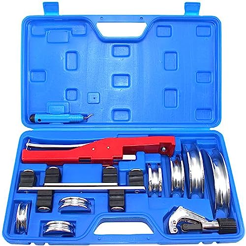 HFS(R) Copper Aluminum Tube Bender Kit, Refrigeration Ratcheting Pipe Tubing Bender Hand Tool 1/4 to 7/8 Inch with Tube Cutter for HVAC Refrigeration System