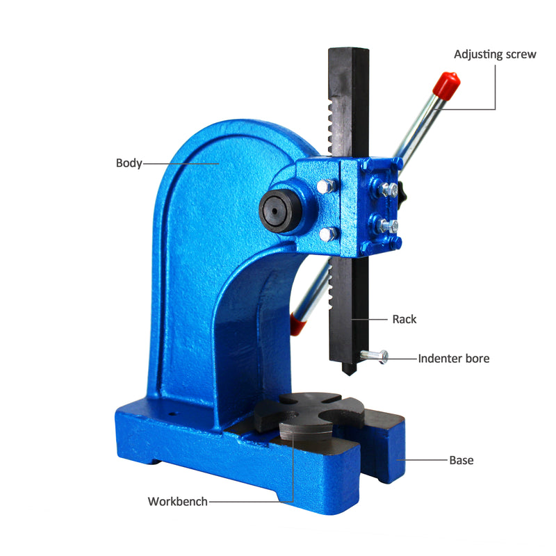 HFS(R) Manual Desktop Heavy Duty Arbor Press 1 Ton Cast Iron, Riveting Punching Holes