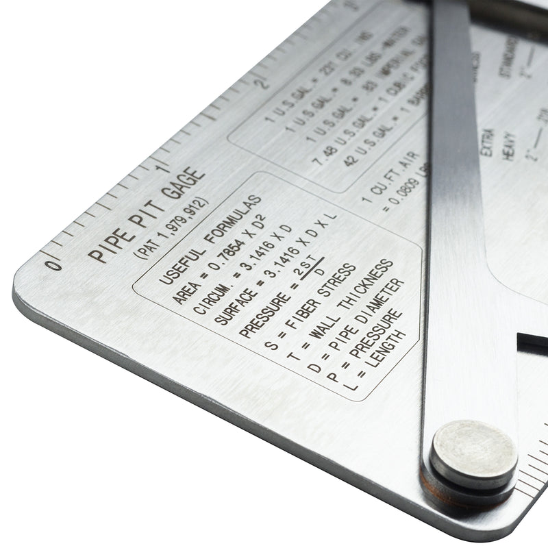 Pipe Pit Welding Gauge Inspection 0 to 1/2" in 1/64" & .020 Increments