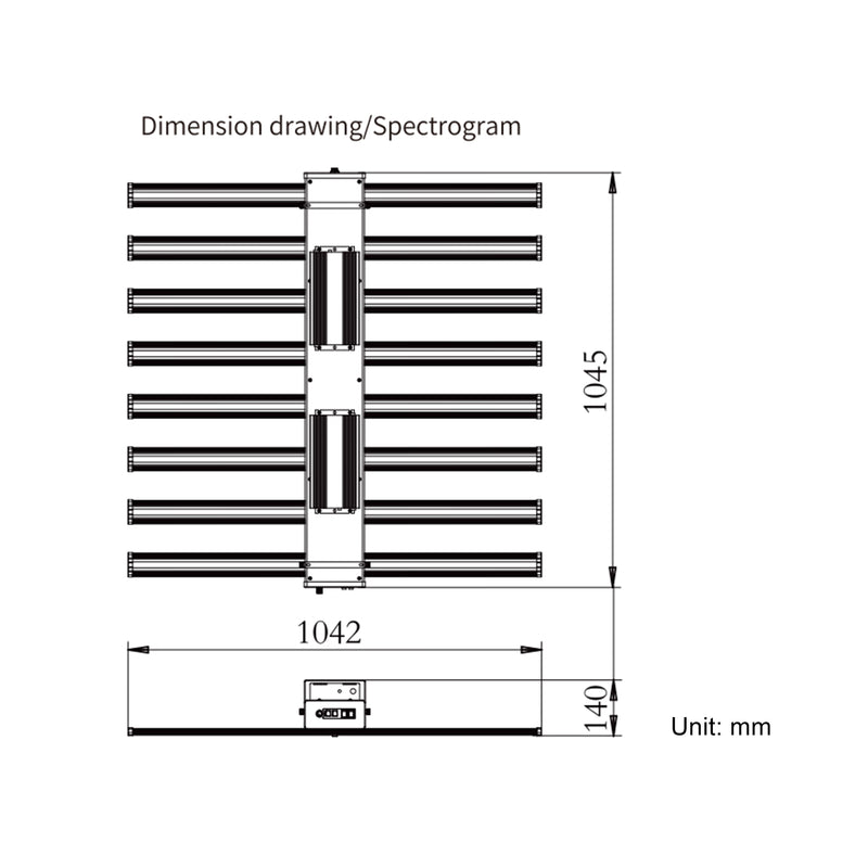 LED Grow Light IR Full Spectrum Panel 820W 8 Light Bar