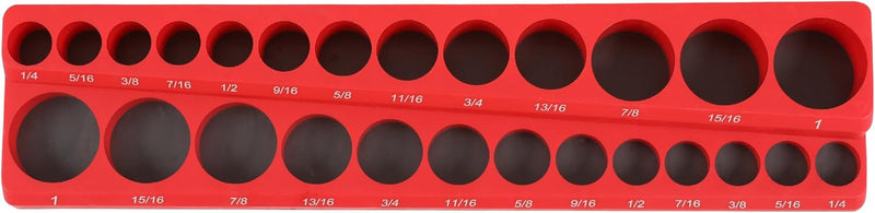 HFS(R) Magnetic Socket Organizer Set Magnetic Socket Organizer Tray SAE Standard Socket Holder Magnetic Tool Organizer