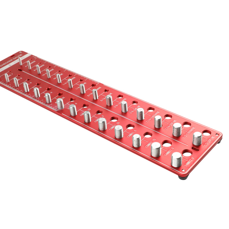 Nut and Bolt Thread Checker, Wall-mountable Bolt and Nut Identifier Gauge, 28 Sizes for Metric & Standard Threads