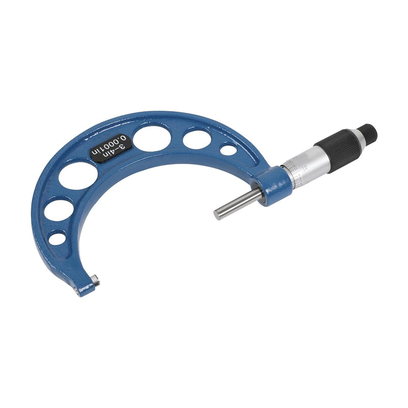 3-4" Range .0001" Graduation Solid Metal Frame Outside Micrometer Plastic Case