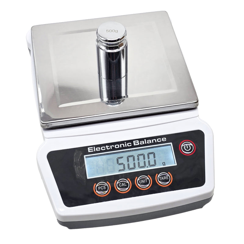 HFS(R) Lab Scale Digital 5000g x 0.1g Analytical Balance Laboratory Balance Jewelry Scale Scientific Scale, LCD Display, Tare & PCS Functions, Stainless Steel Pan