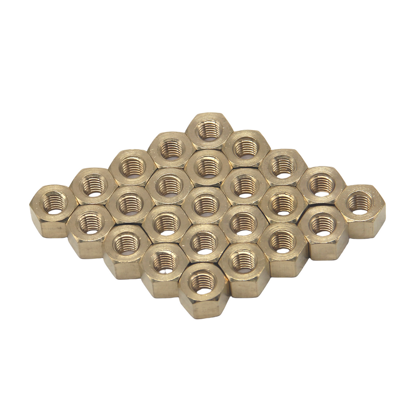Thread Hex Nuts 3/8"-16, Solid Brass Hex Nut (25PCS/Pack)
