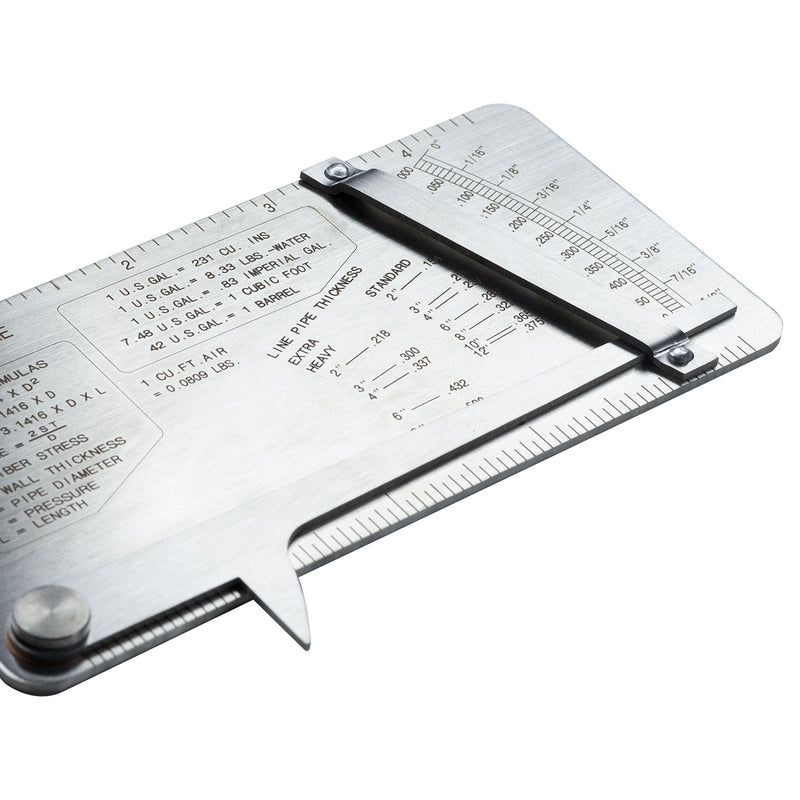 Pipe Pit Welding Gauge Inspection 0 to 1/2" in 1/64" & .020 Increments
