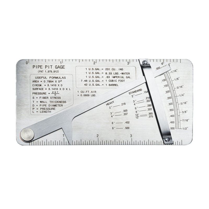 Pipe Pit Welding Gauge Inspection 0 to 1/2" in 1/64" & .020 Increments