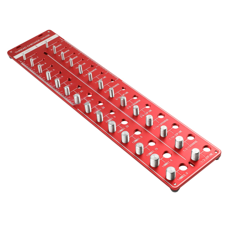 Nut and Bolt Thread Checker, Wall-mountable Bolt and Nut Identifier Gauge, 28 Sizes for Metric & Standard Threads