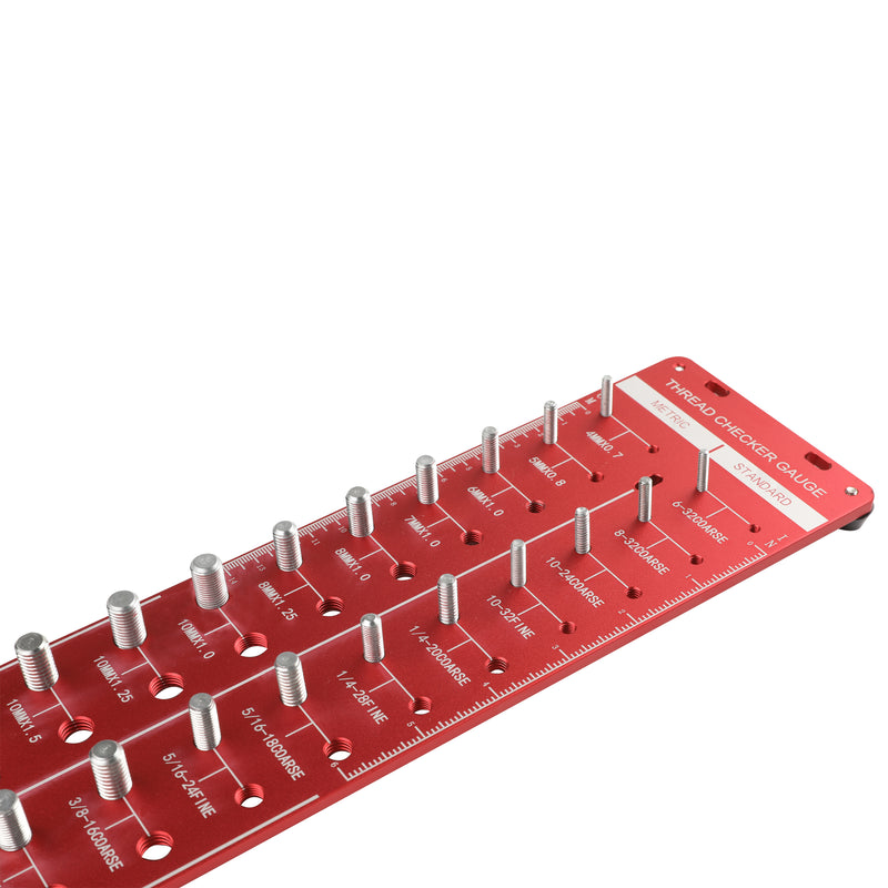 Nut and Bolt Thread Checker, Wall-mountable Bolt and Nut Identifier Gauge, 28 Sizes for Metric & Standard Threads