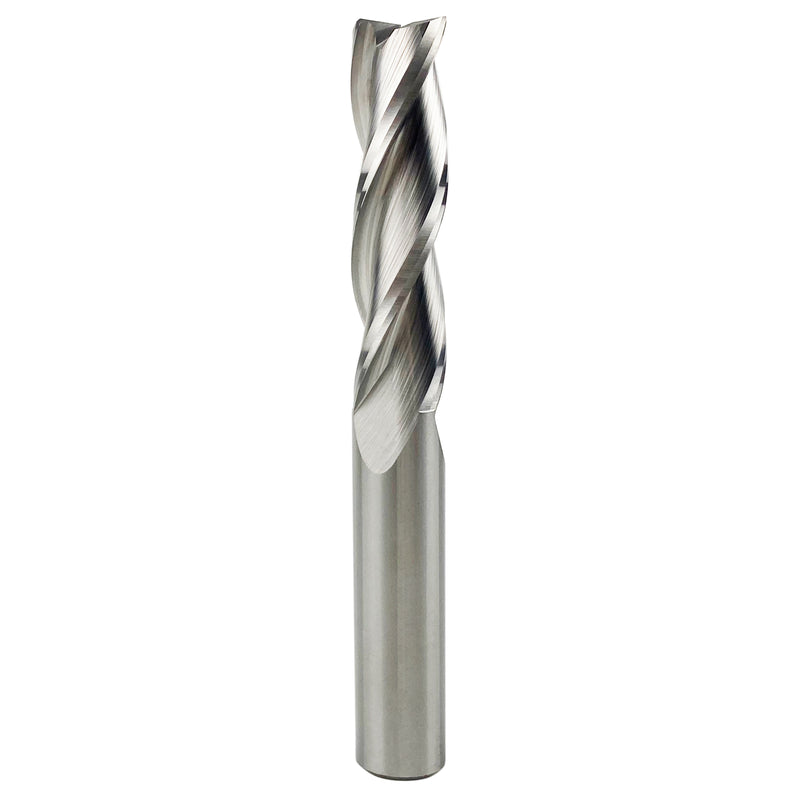 Three Flute with Spiral Bit, Up Cut Solid Carbide 1/2" Diameter 2" Length