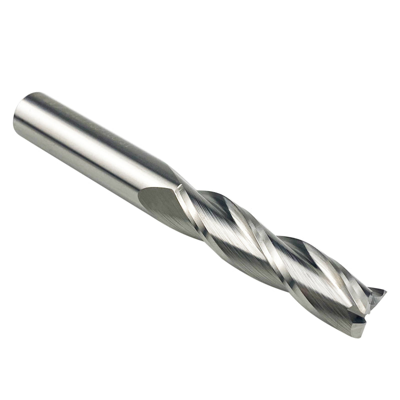 Three Flute with Spiral Bit, Up Cut Solid Carbide 1/2" Diameter 2" Length