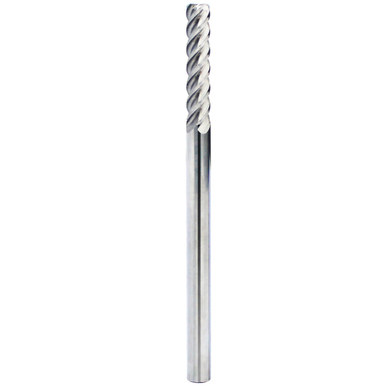 Carbide End Mill, 4 Flute, 1/4" Shank, 1-1/2" Cut Length, 4"Length, 1/4" Dia
