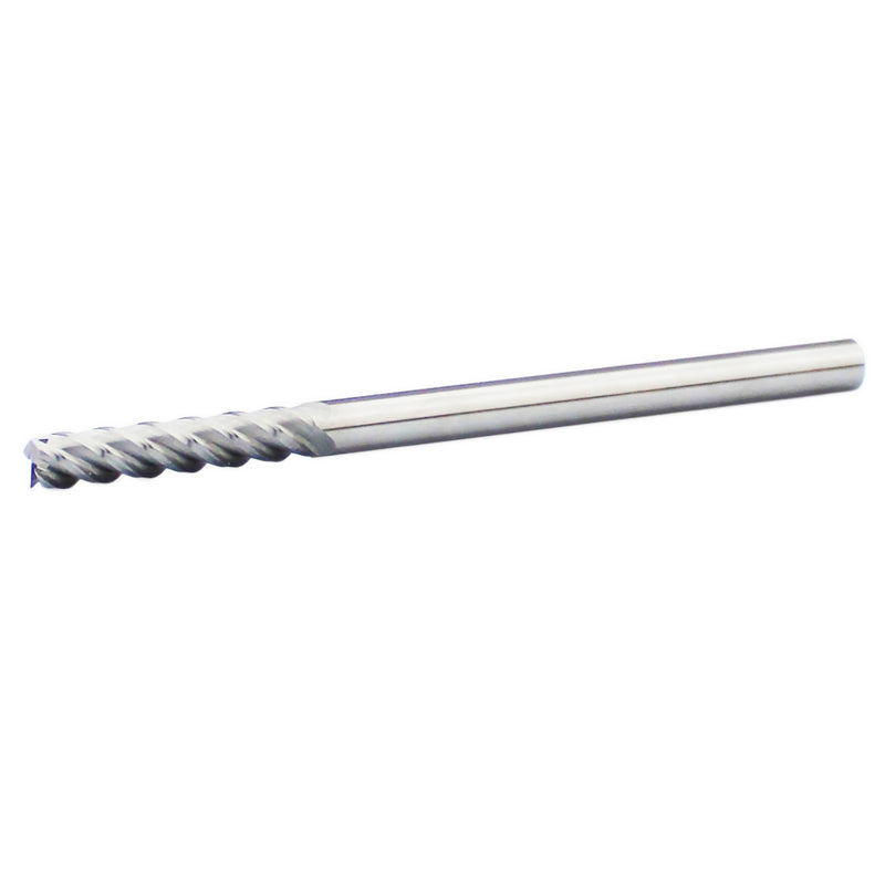 Carbide End Mill, 4 Flute, 1/4" Shank, 1-1/2" Cut Length, 4"Length, 1/4" Dia