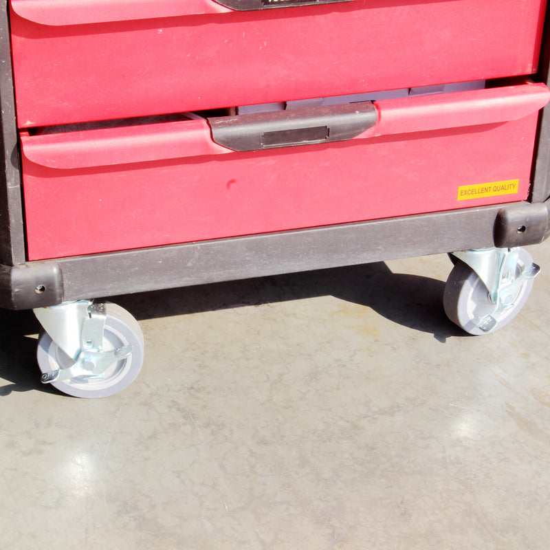 Caster 5" x 1-1/4" Plate Swivel with Brake Polypropylene Hub Wheel