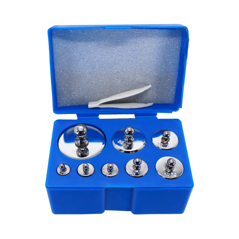 M2 Class Scale Balance Calibration Weight Set with Case-10-500g (8pcs: 10g,20g,20g,50g,100g,100g,200g,500g) 8pcs is 1000 Gram Total