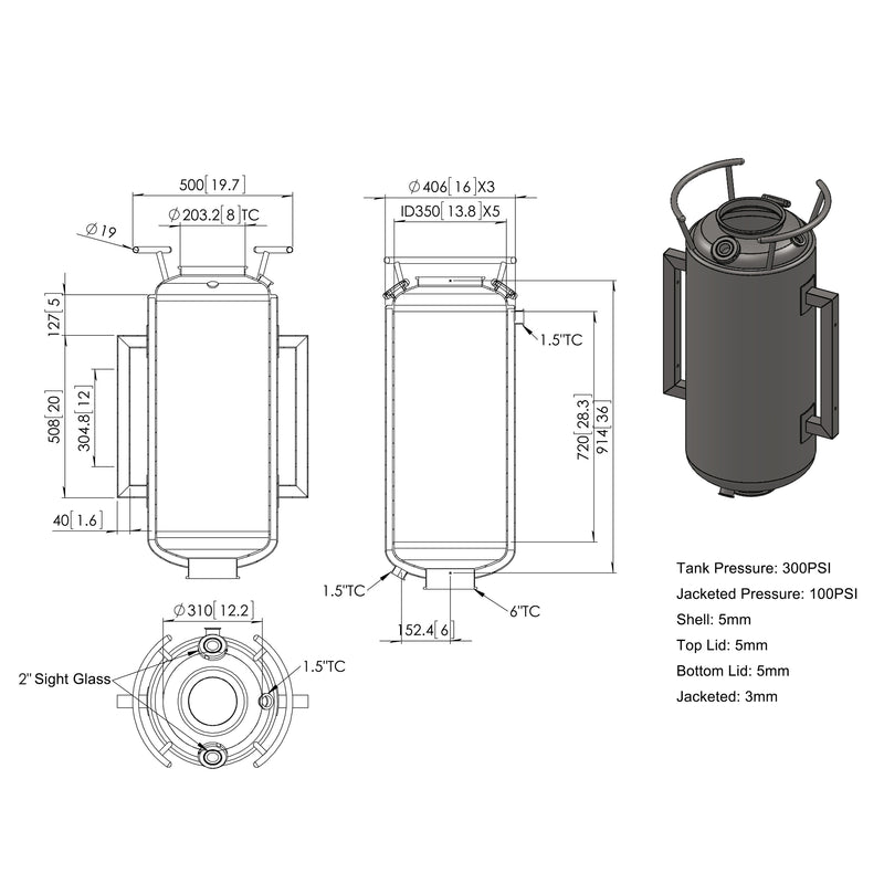 HFS 90 L, (100 lbs. Refrigerant), Jacketed Reactor