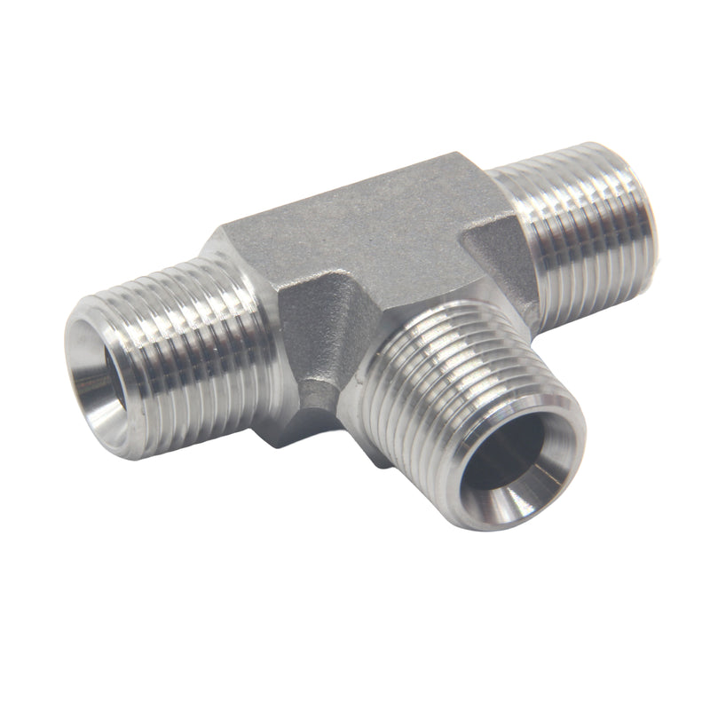 Male NPT 3 Way Tee Fittings Stainless Steel 304