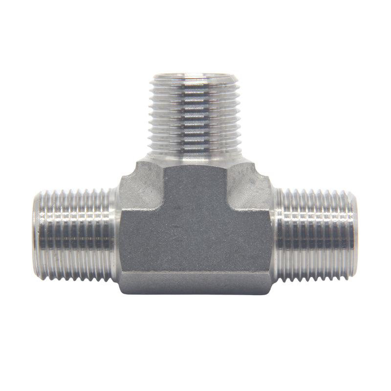 Male NPT 3 Way Tee Fittings Stainless Steel 304