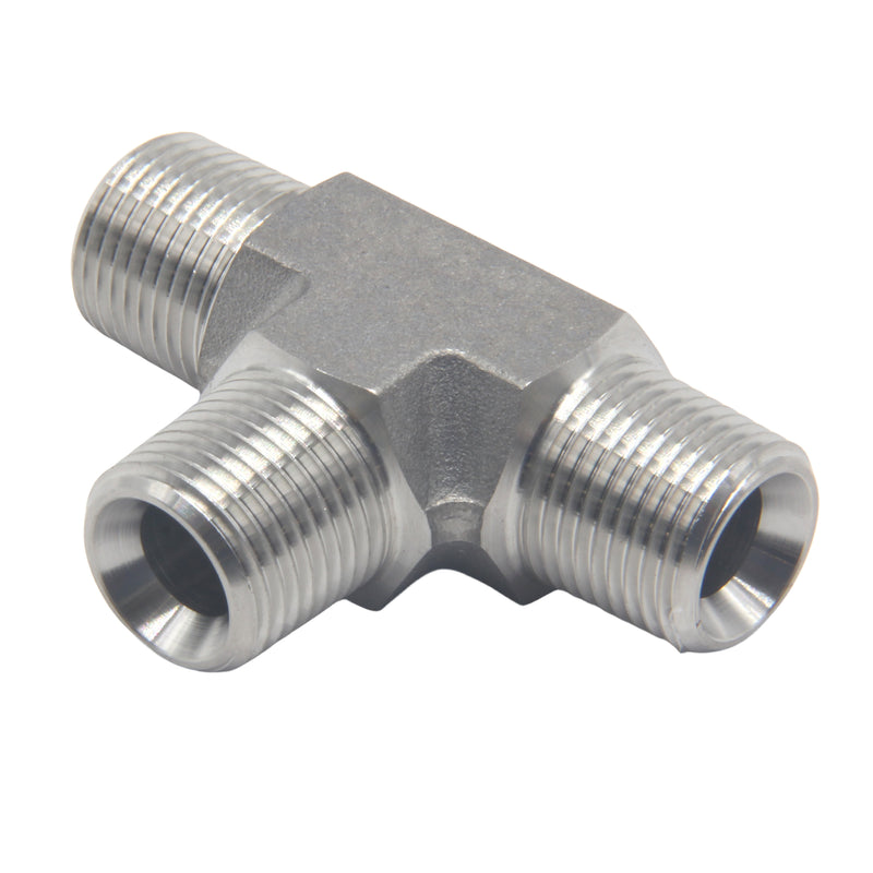 Male NPT 3 Way Tee Fittings Stainless Steel 304