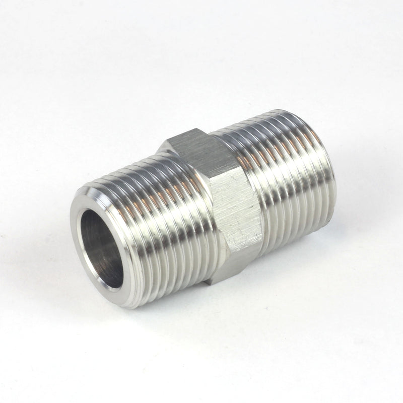 Male NPT to Male NPT Adapter Hex Nipple - Multiple Sizes Stainless Steel 304