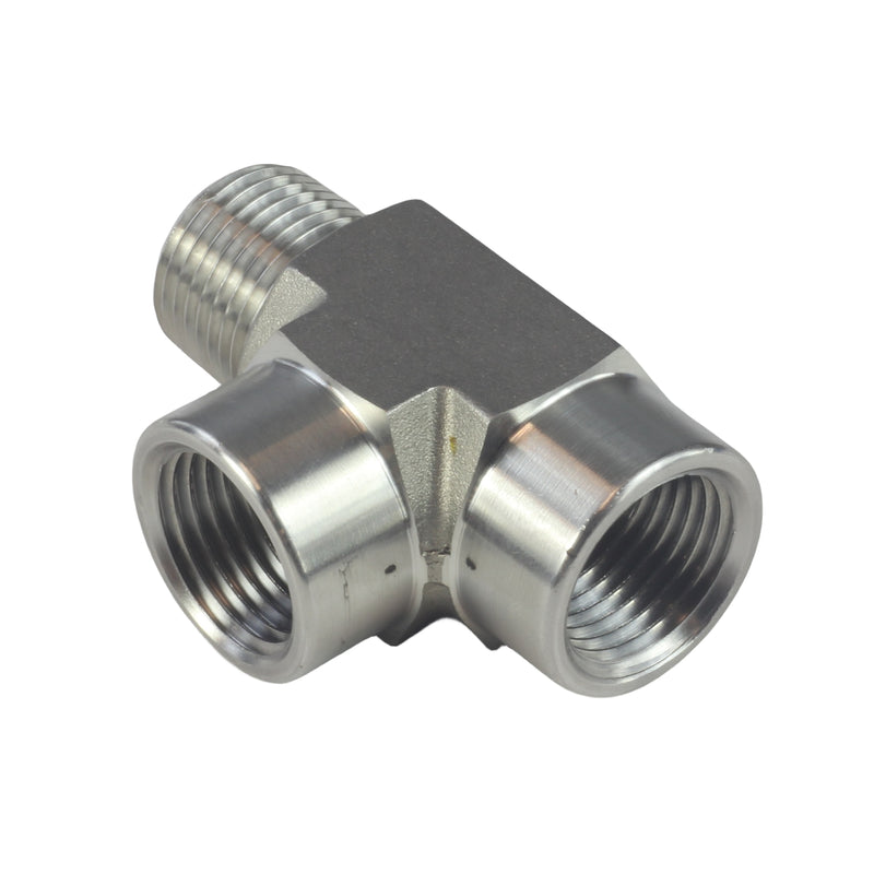 FORGED Pipe Fitting Street Tee FNPT x FNPT x MNPT Stainless Steel 304