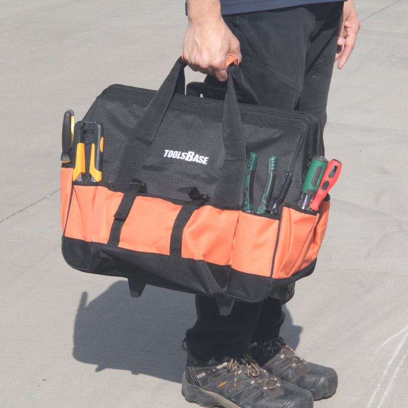 16" Heavy Duty Rolling tools bag Steel Handle, ToolsBase