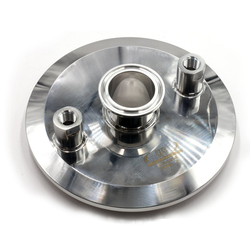 6" Tri Clamp Lid w/ 6" TC x 1.5" TC x (2) 1/4" FNPT Stainless Steel 304