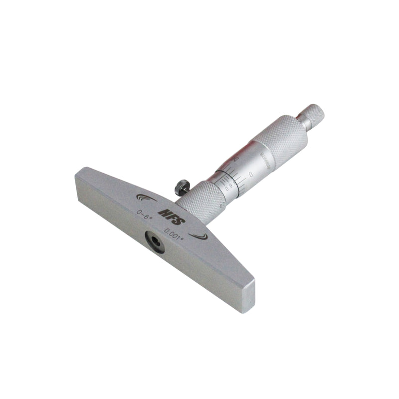 Depth Micrometer, 0-4" Measuring Range, 0.001" Resolution, 4" Base