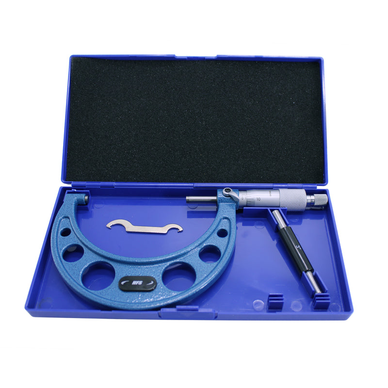 3-4" x 0.0001" Solid Metal Frame Outside Micrometer with Plastic Case