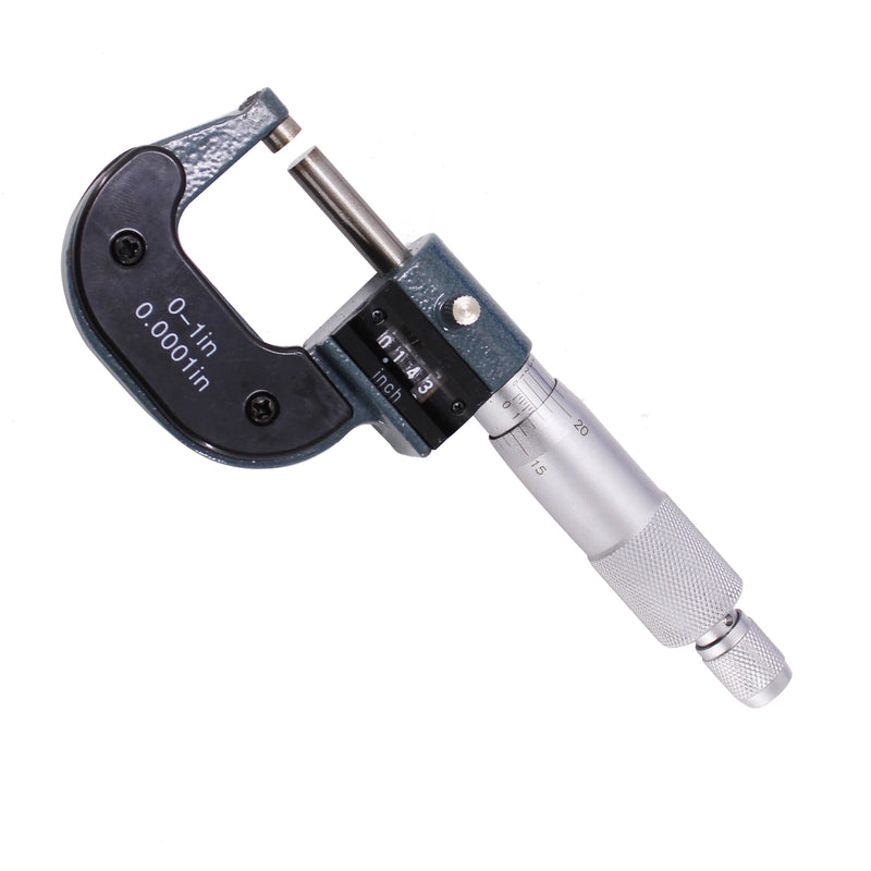 1" Digital Outside Micrometer Digit Counter Carbide Tips 0.0001"