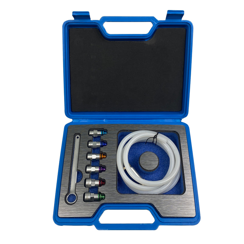 Brake Bleeder Wrench Kit, 6 Brake Bleeder Wrenches and Drain Hose 7mm, 8mm, 9mm, 10mm, 11mm, 12mm for Brake Bleeding & Hydraulic Clutch Systems