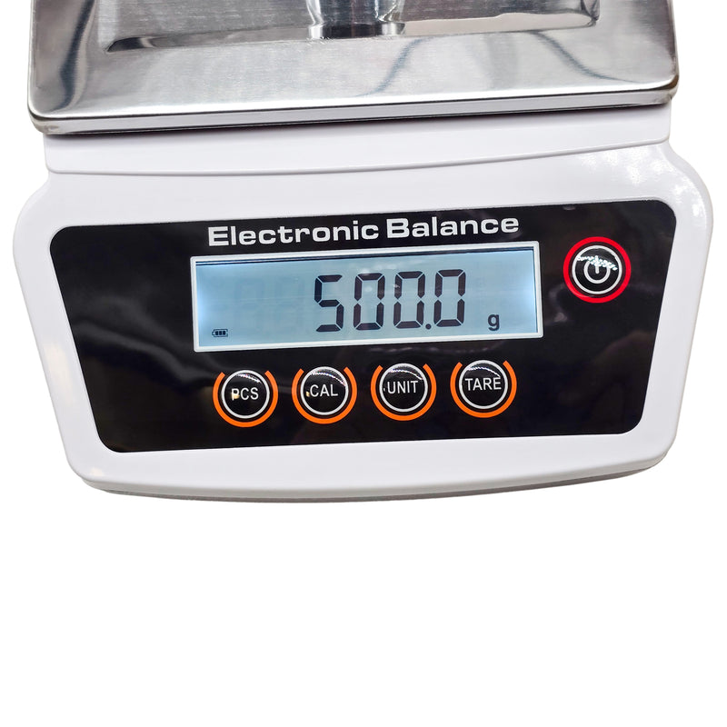 HFS(R) Lab Scale Digital 5000g x 0.1g Analytical Balance Laboratory Balance Jewelry Scale Scientific Scale, LCD Display, Tare & PCS Functions, Stainless Steel Pan