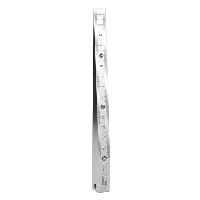 Precision Taper Gauge 1-15mm - Carbon Steel Gap Gage, Laser-Scaled Welding Wedge Feeler Hole Measure Tool