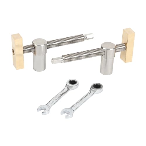 HFS(R) 2 Pack 3/4" Bench Dog Clamp Dog Hole Clamp Woodworking Adjustable Workbench with Bench Dogs Stainless Steel Brass